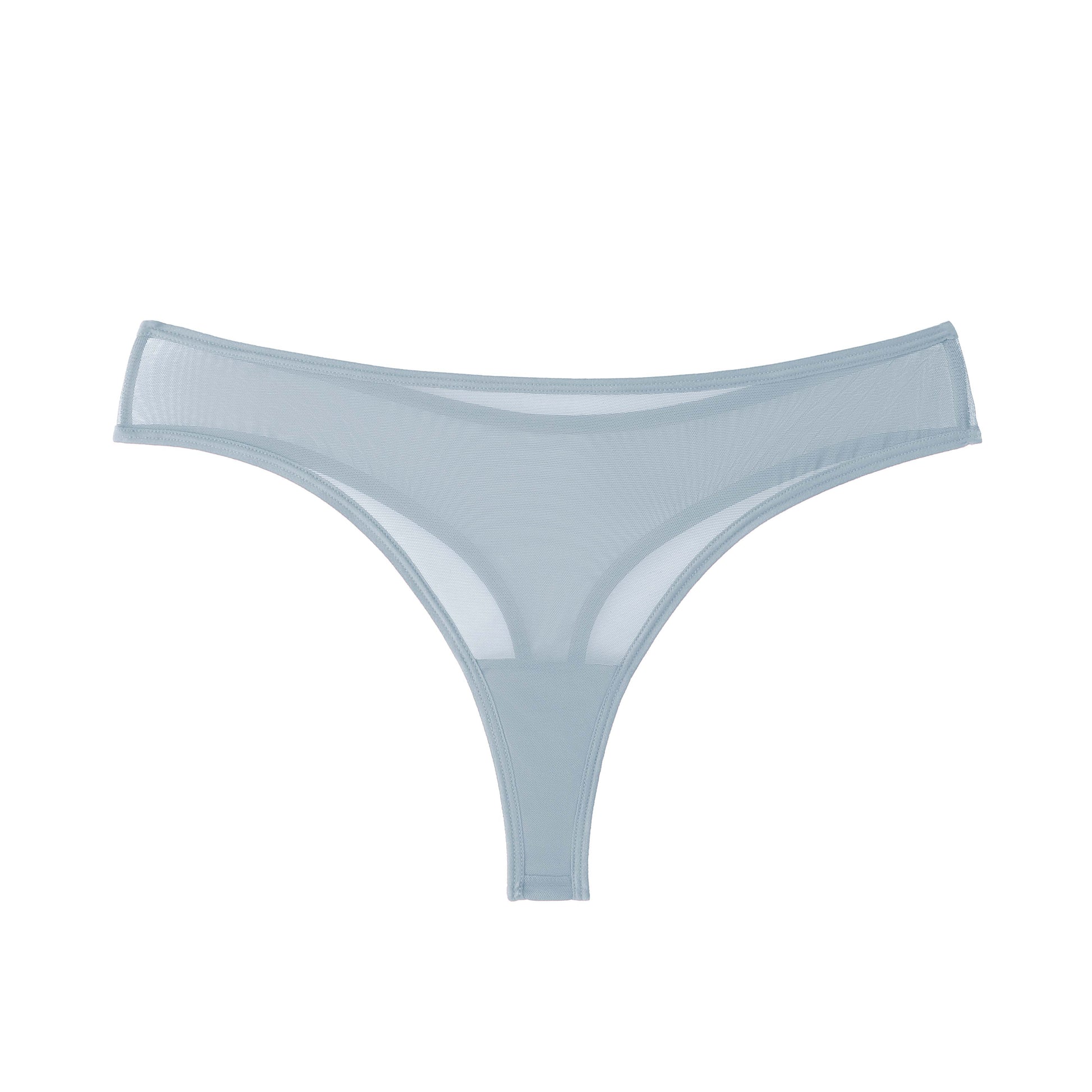 The Julie Everyday Sheer Mesh Thong in Seaport Blue | Amour Caché Lingerie