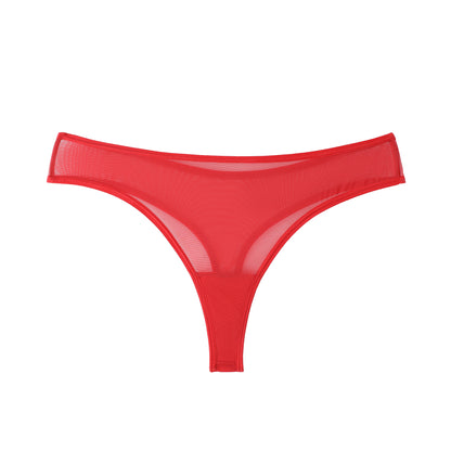 The Julie Everyday Sheer Mesh Thong in Lobster Red | Amour Caché Lingerie