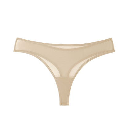 The Julie Everyday Sheer Mesh Thong in MET (Light Nude) | Amour Caché Lingerie