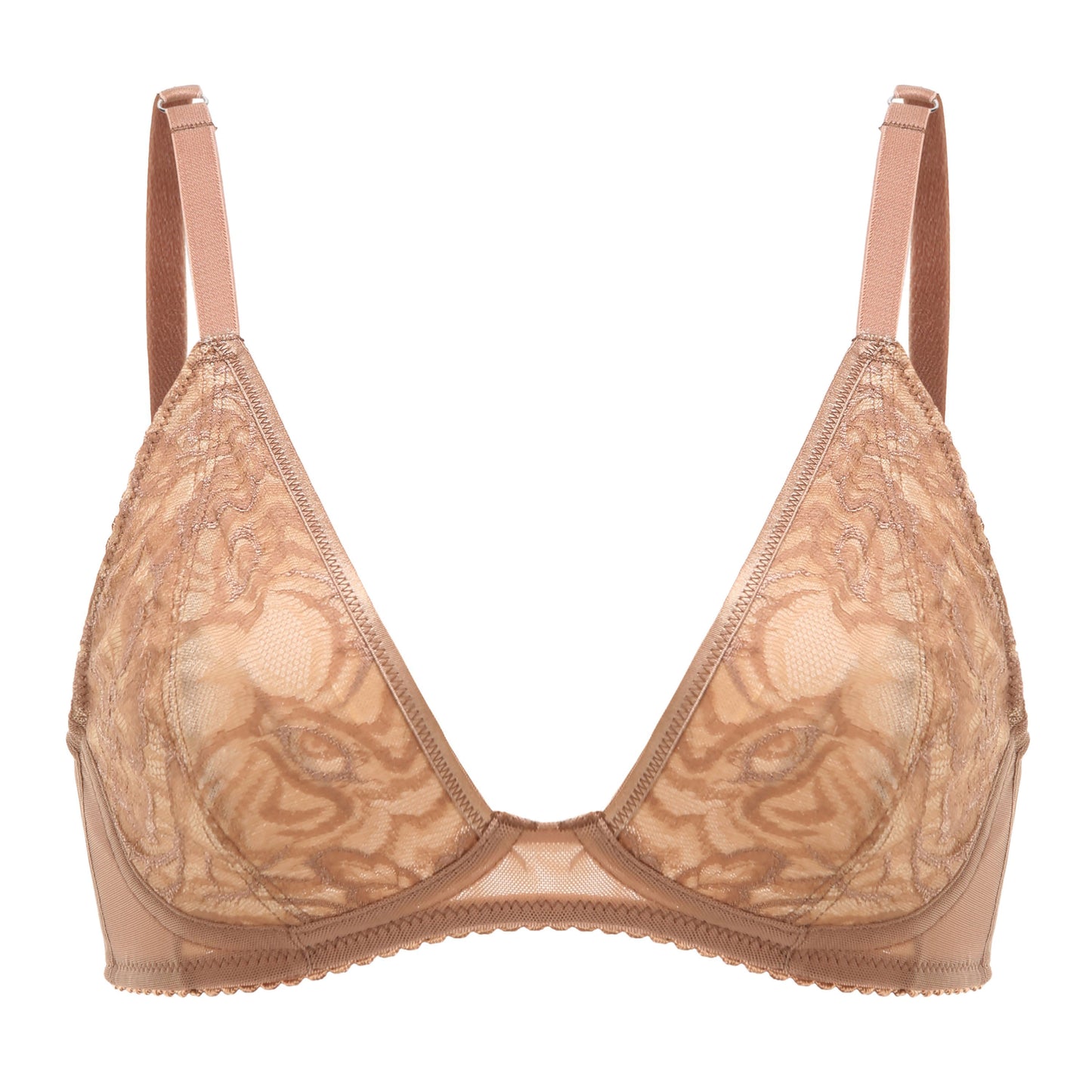 Cristal Wireless Pocketed Tiger Leavers Lace Bralette