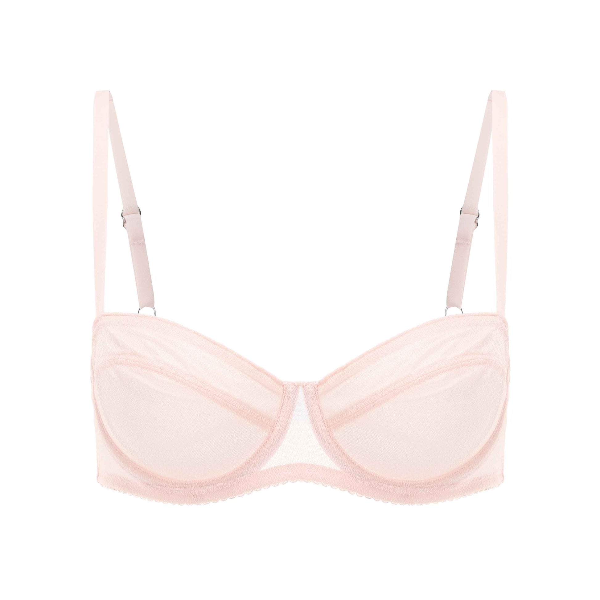 Dani Balconette Shiny Pink Tulle Side Support Bra – Amour Caché