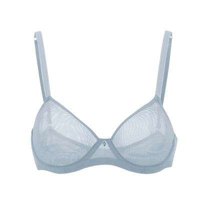 Julie Molded Mesh Underwire T-Shirt Bra (Seaport Blue with A Moonstone Charm)